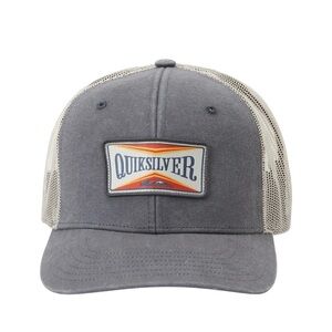Quiksilver Trucker Hat Cap Snap/Mesh Back Surfboard Surf Beach Dark Gray NWOT